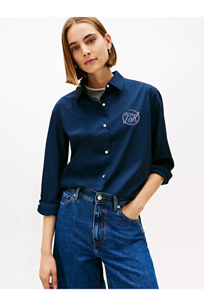 Tommy Hilfiger Women's Comfortable Fit Stripe Pattern 100% Cotton Logo Embroi...