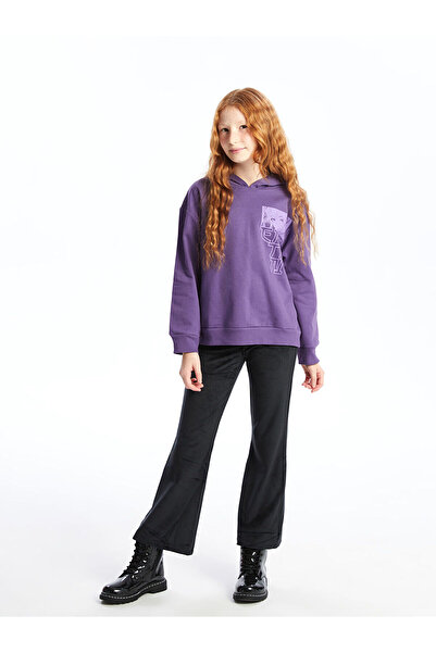 LC Waikiki Βασικό βελούδινο κοριτσίστικο παντελόνι με ελαστική μέση