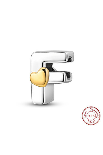 Choice8 F Classic 925 Sterling Silver 26 Letters A-Z Alphabet Charm Heart Lov...