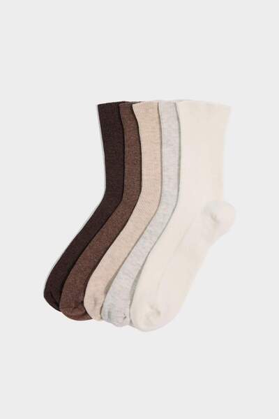 DeFacto Women's 5-Pack Cotton Long Socks G7452Axns