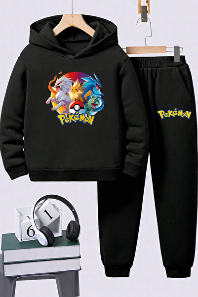 SVART WEAR Pokemon cu imprimeu Set de tricou hanorace premium pentru copii, s...