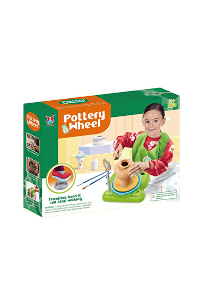 Toybox Kids Pottery Wheel Set, DIY Pottery Kit with Air Dry Clay Painting Supply