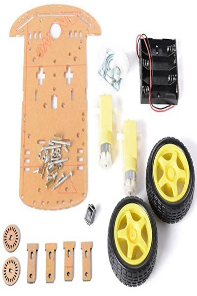 Generic هيكل روبوت أردوينو ثلاثي العجلات مع محركات، طقم سيارة يمكنك تركيبه بنفسك