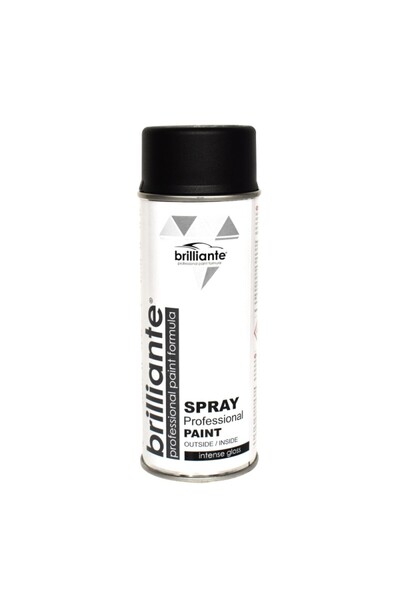 BRILLIANTE Vopsea spray neagră mată (RAL 9005) 400ml