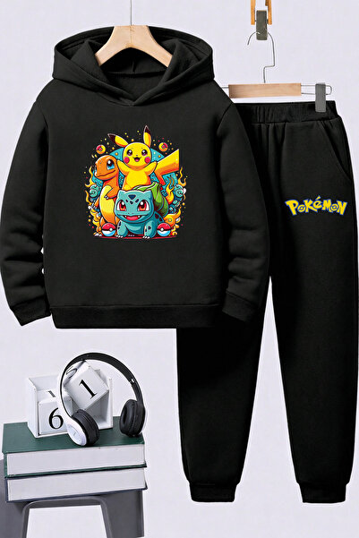 SVART WEAR Pokemon cu imprimeu Set de tricou hanorace premium pentru copii, s...