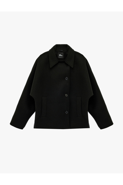 Koton Long Sleeve Pocket Detailed Buttoned Oversized Jacket