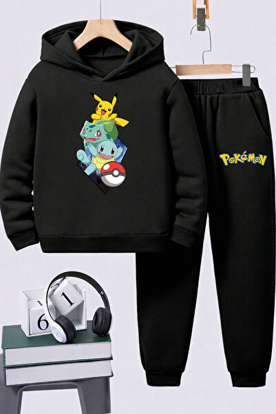 SVART WEAR Pokemon cu imprimeu Set de tricou hanorace premium pentru copii, s...