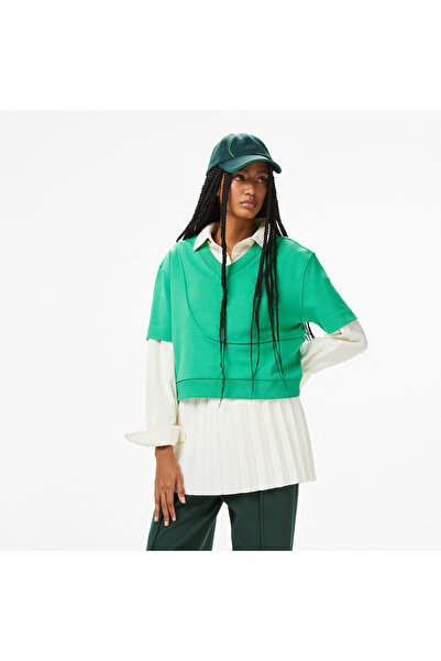 Lacoste x House of SuperStep Loose Fit Kadın Yeşil T-Shirt