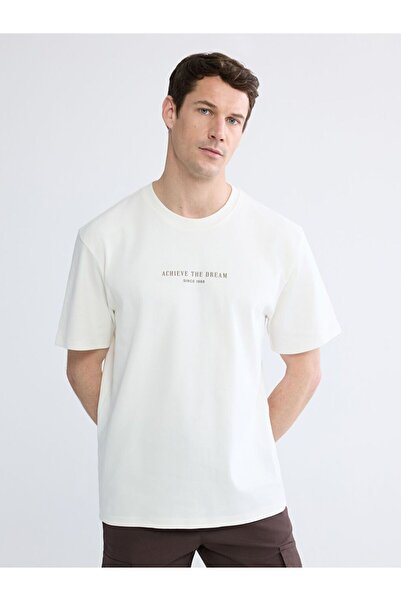 LC Waikiki Lcwaikiki Classic Oversized Fit Crew Neck Printed Men's T-Shirt