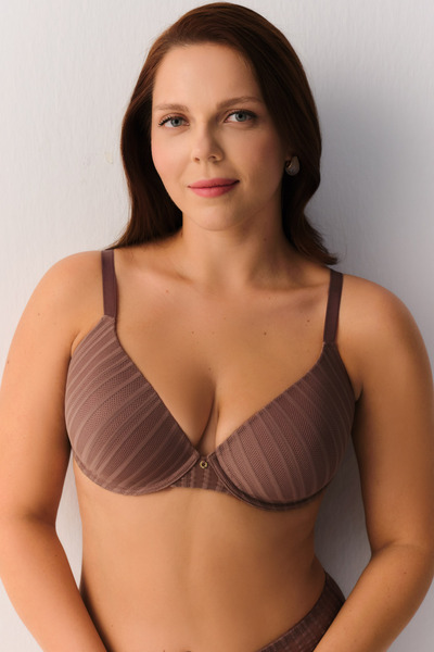 SUWEN Stripe Basics Balkonet Toparlayıcı Desteksiz Balenli Sütyen