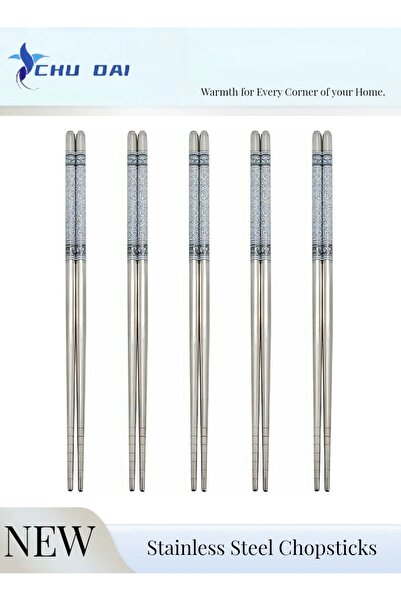 CHU DAI 20Pcs/10Pcs Metal Chopsticks Reusable 304 Stainless Steel Chopsticks ...