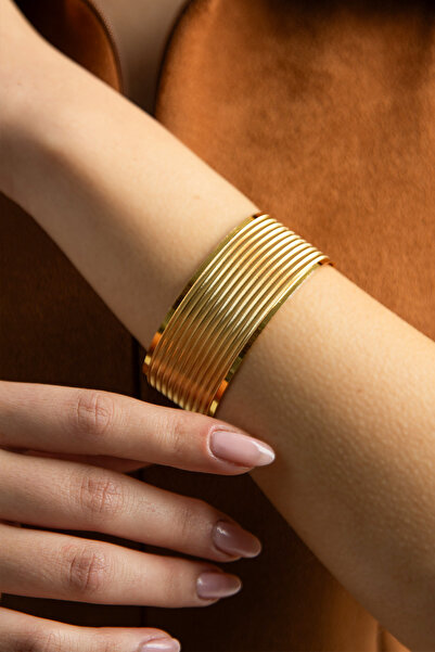 VİYANGOLD 22 Ayar Altın Kaplama Trabzon Bilezik 2.0 Cm