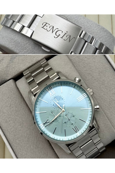 DEEPWELL İsimli Roma Rakamlı Erkek Kol Saati Metal Kordon Bileklik Hediyeli C...