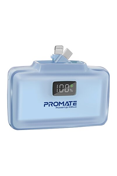 Promate Compact Power Bank with 20W USB-C & Lightning Foldable Connectors, Fa...