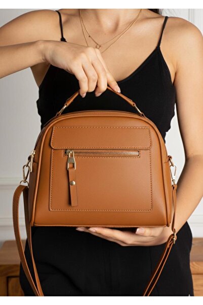 Zealous Γυναικεία τσάντα ώμου και χειρός με δερμάτινη υφή με τρία διαμερίσματ...