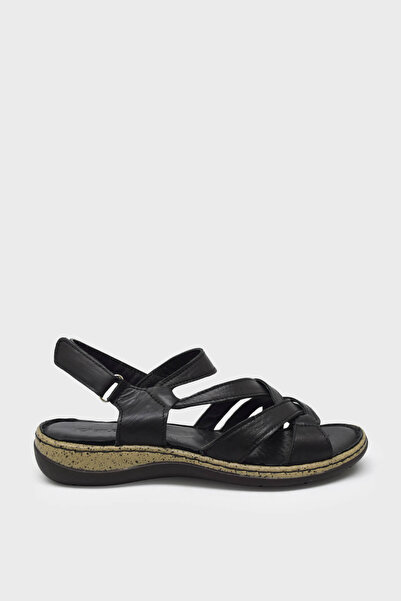 Castle Black Women's Casual Leather Sandals Black Cb22337