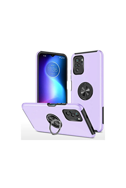 Twin Store غطاء حماية لهاتف Poco F3 مع حلقة - بنفسجي