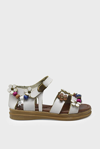 Sanbe حذاء باليه جلدي للفتيات باللون الأبيض SNB-502V6301