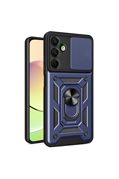 Twin Store حافظة جالاكسي A26 من السيليكون مع حلقة عدسة - أزرق داكن