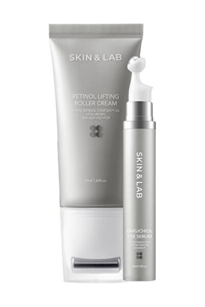 Skin&Lab مجموعة مكافحة الشيخوخة – كريم ريتينول رولر + سيروم باكوشيول للعينين ...