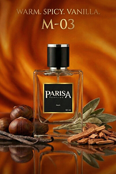 parisa M-03 Strong Man Edp 50 ml - Kestane & Vanilya Notalı Sıcak Baharatlı K...