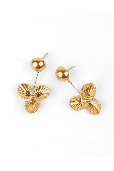 TAAHIRA أقراط أوليفر جولد على شكل زهرة