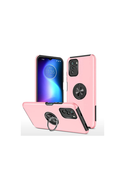 Twin Store غطاء حماية لهاتف Poco F3 مع حلقة - وردي