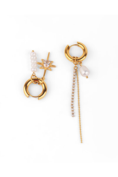 TAAHIRA أقراط فلورا من الزركون واللؤلؤ