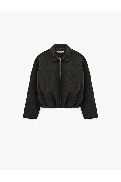 Koton Zippered Long Sleeve Classic Collar Bomber Jacket