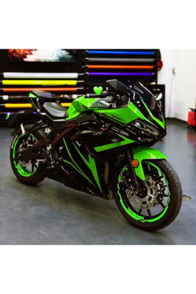 Çınar Extreme PRO Serisi Fosforlu Neon Yeşil Jant Şeridi Sticker Set | 16"-17...