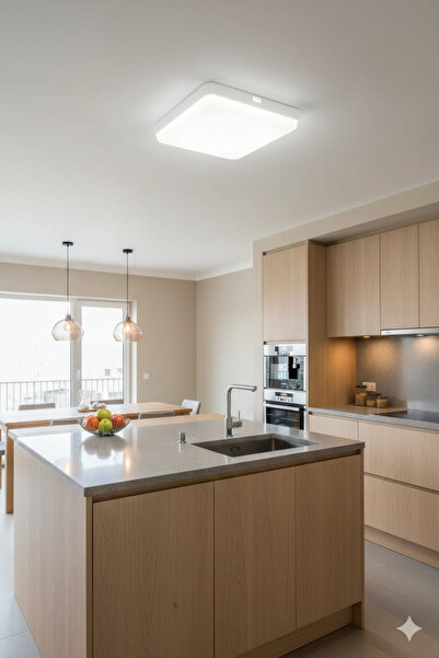 SeckinStore 48W LED Kare Tavan Armatürü Beyaz Işık (6500K)Yüksek Lümen Sıva Ü...