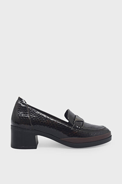 Beety Women's Belt Detailed Heeled Shoes Crocodile Brown Akyn219.515