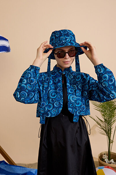 GAVLİA Women's Hijab Swimsuit 5-Piece Set - Half-Covering Zippered..