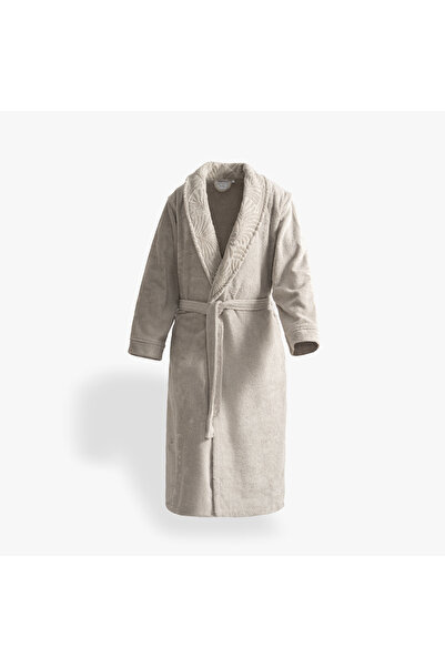 Green Black Fiorina Men's Bathrobe 100% Cotton Jacquard Beige
