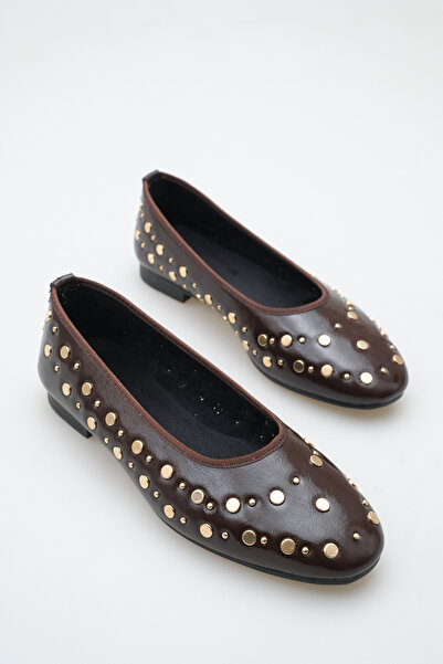 meyra'nın ayakkabıları Balerini de zi cu zi pentru femei Stoned, piele lacuit...