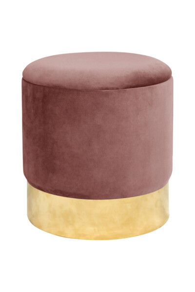 SERSIMO Scaun rotund auriu tapițat cu spațiu de depozitare, velur, 39x39x40 c...