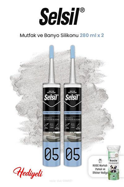 Selsil 2 x 280 ml Mutfak ve Banyo Silikonu ve Rosie
