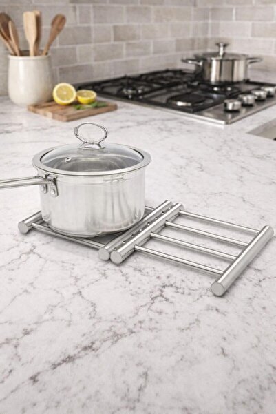 İLİVA Steel Collapsible Trivet – Teapot and Pot Holder, Heat Resistant Stainl...