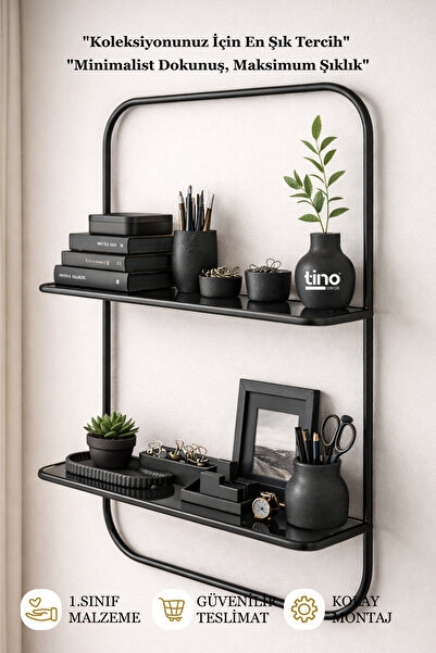 tino furniture Pito Gold Metal Glass Wall Shelf - Stylish Organizer Shelving ...