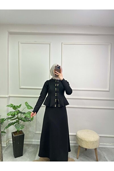 DIGERUI 0091 SIRA ÇITÇITLI ETEKLİ TAKIM - SİYAH - L-XL - 0-SİYAH-L-XL