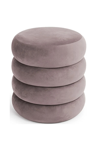 SERSIMO Snuggo upholstered stool with storage space, velour, diameter 42 cm, ...
