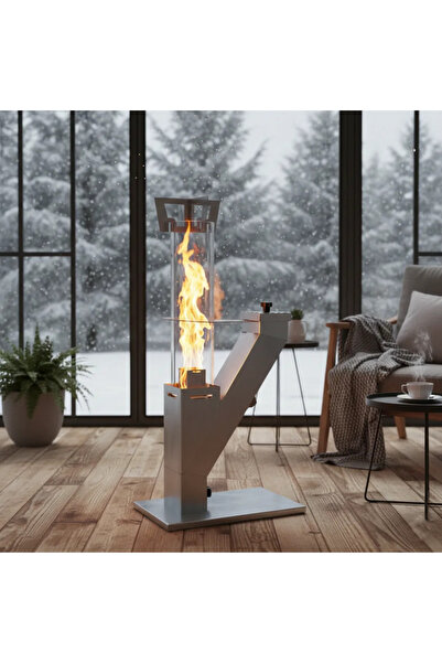 Kamp Ayısı Kamp Ayısı® Mini Roket™ Camlı Pelet Sobası, Pürmüz ve Pelet Hediyeli