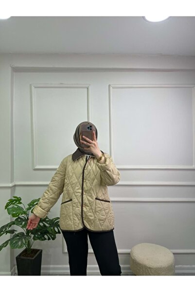 DIGERUI 5226 KADIN KAPITONE OVERSİZE MONT BEJ