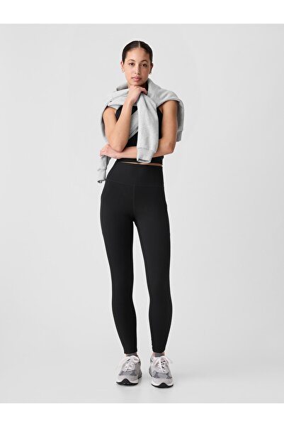 GAP Kadın Siyah GapFit Sky High Studio Pocket Leggings Tayt