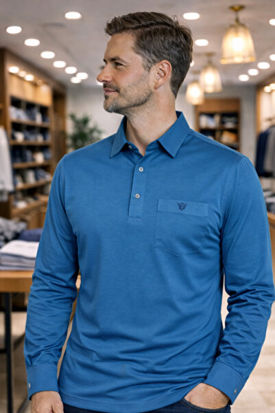 YAKAMEL Cămașă cu mânecă lungă pentru bărbați, cu nasturi, cu buzunar la gule...