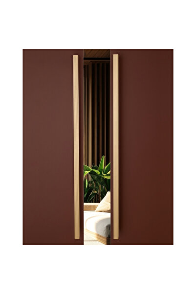 System 9781 Çizgili Çekme/Sürgü Kapı Kolu Pirinç Saten Rengi 49 cm (iki delik...