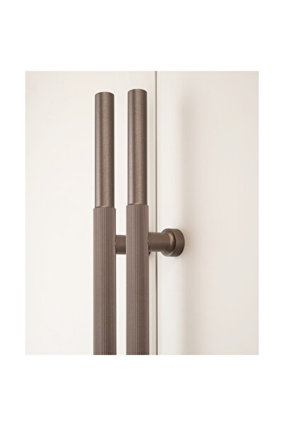 System 9718 Silindir İnce Çizgili Çekme/Sürgü Kapı Kolu Koyu Bronz Saten 30 c...