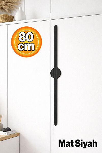 Badem10 SARAL Çizgili 800 mm Mat Siyah Çekmece Kulp Gardrop Dolap Kapak Kulp ...