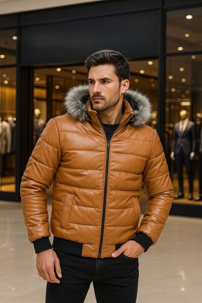 ZAGMEN Erkek Suni Deri mont