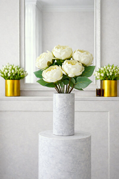 Madame Nazar Üstün Kalite Gerçekçi Şakayık Yapay Çiçek–7'Li 1 Dal- 30cm(Kırık...